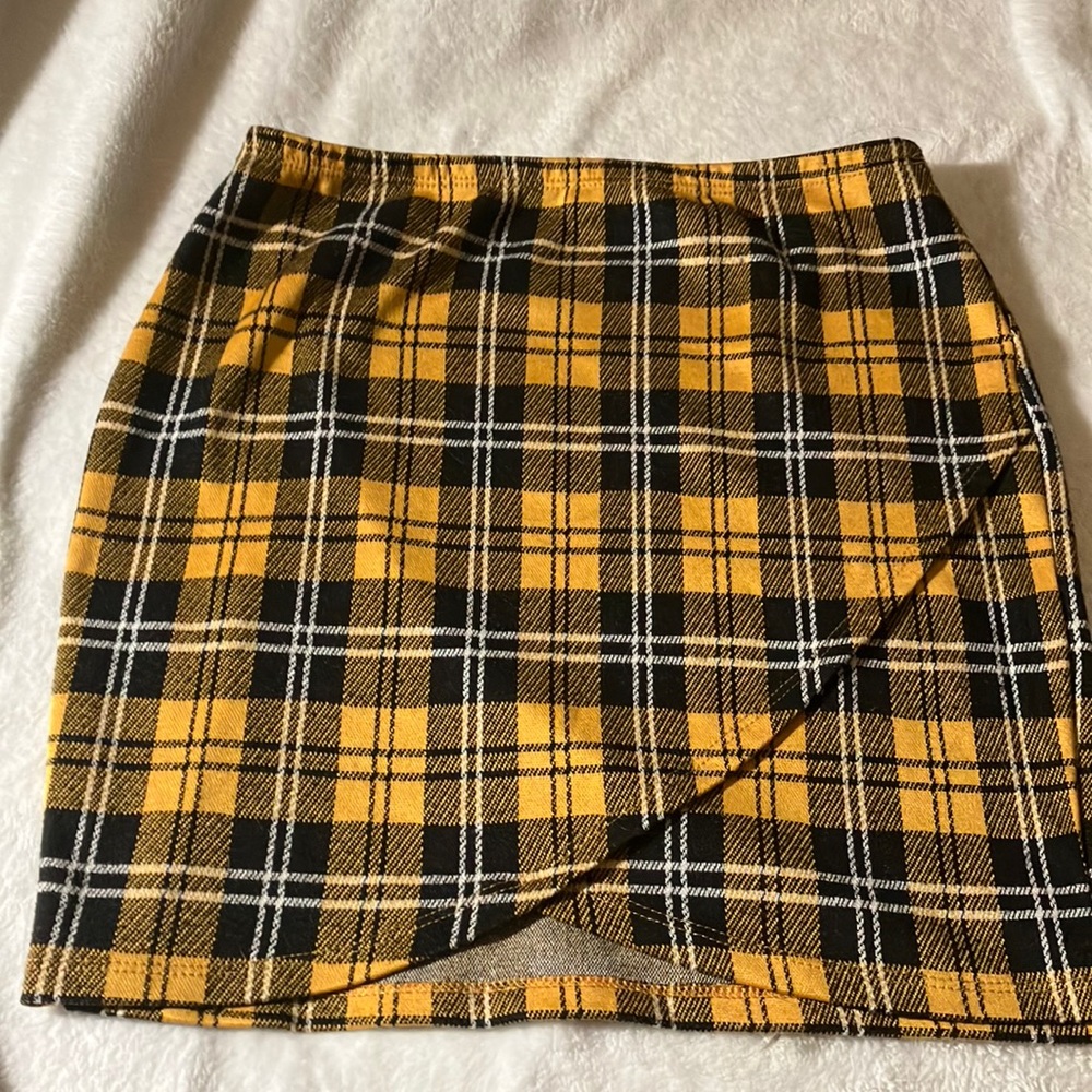 Yellow plaid miniskirt